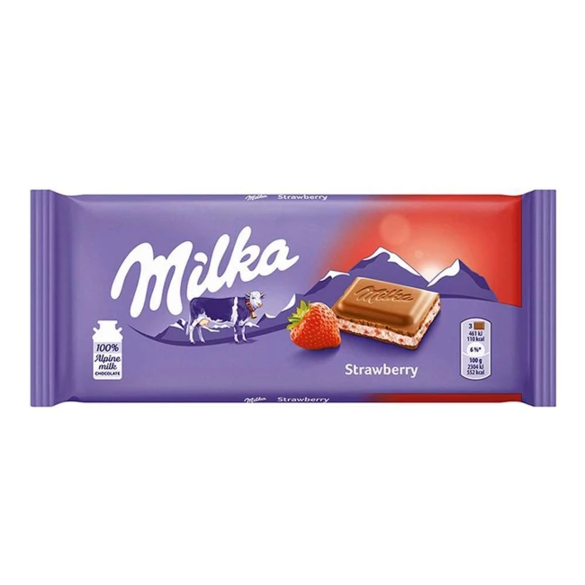 Ciocolata cu Crema de Capsuni si Iaurt Milka 100g